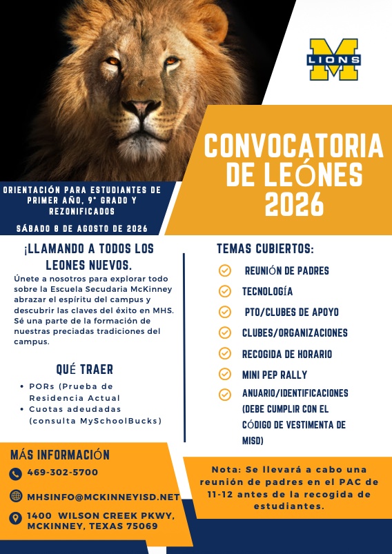 MHSLions's tweet photo. 📣 Save the date! 📆  
Lion Call 2026 is scheduled on Saturday, August 8th, from 9am-12pm. This new student orientation is intended for incoming 9th graders, as well as any other students who are new to MHS! Come join us! https://t.co/OoJJnoXTBb
