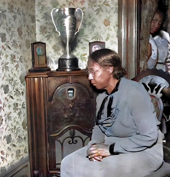 AfricanArchives's tweet photo. Proud mother, Mrs. Cleveland Owens, hears of son Jesse's Olympic triumphs in Berlin, 1936. https://t.co/04rkImwF6M