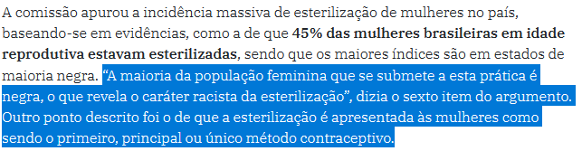1800youfcknwish's tweet photo. GENTE to fazendo pesquisa pro meu tcc vocês já tinham ouvido falar sobre uma campanha de esterilização em massa que aconteceu com mulheres negras no brasil nas décadas de 1980/1990?

to lendo sobre agora e fica mais chocante a cada parágrafo, juro. https://t.co/EDwk9TjC43