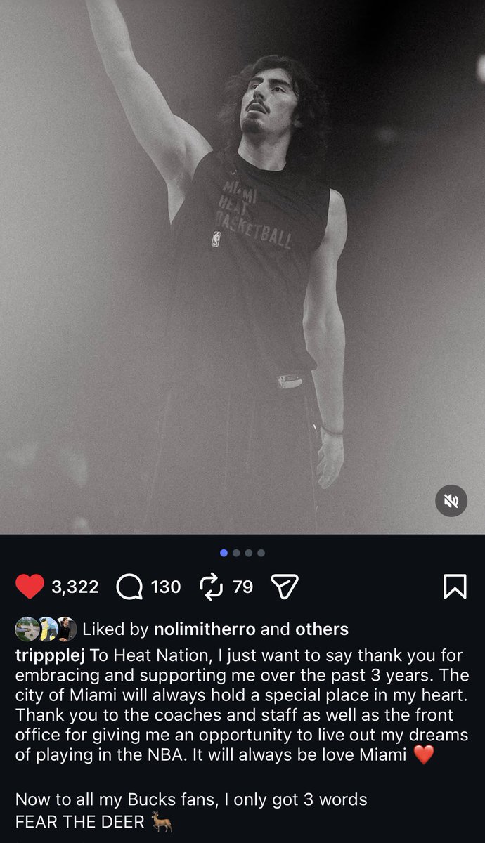 HeatvsHaters's tweet photo. Jaime Jaquez Jr’s goodbye post to Heat Nation 

🫶 https://t.co/ElYzzIcJlZ