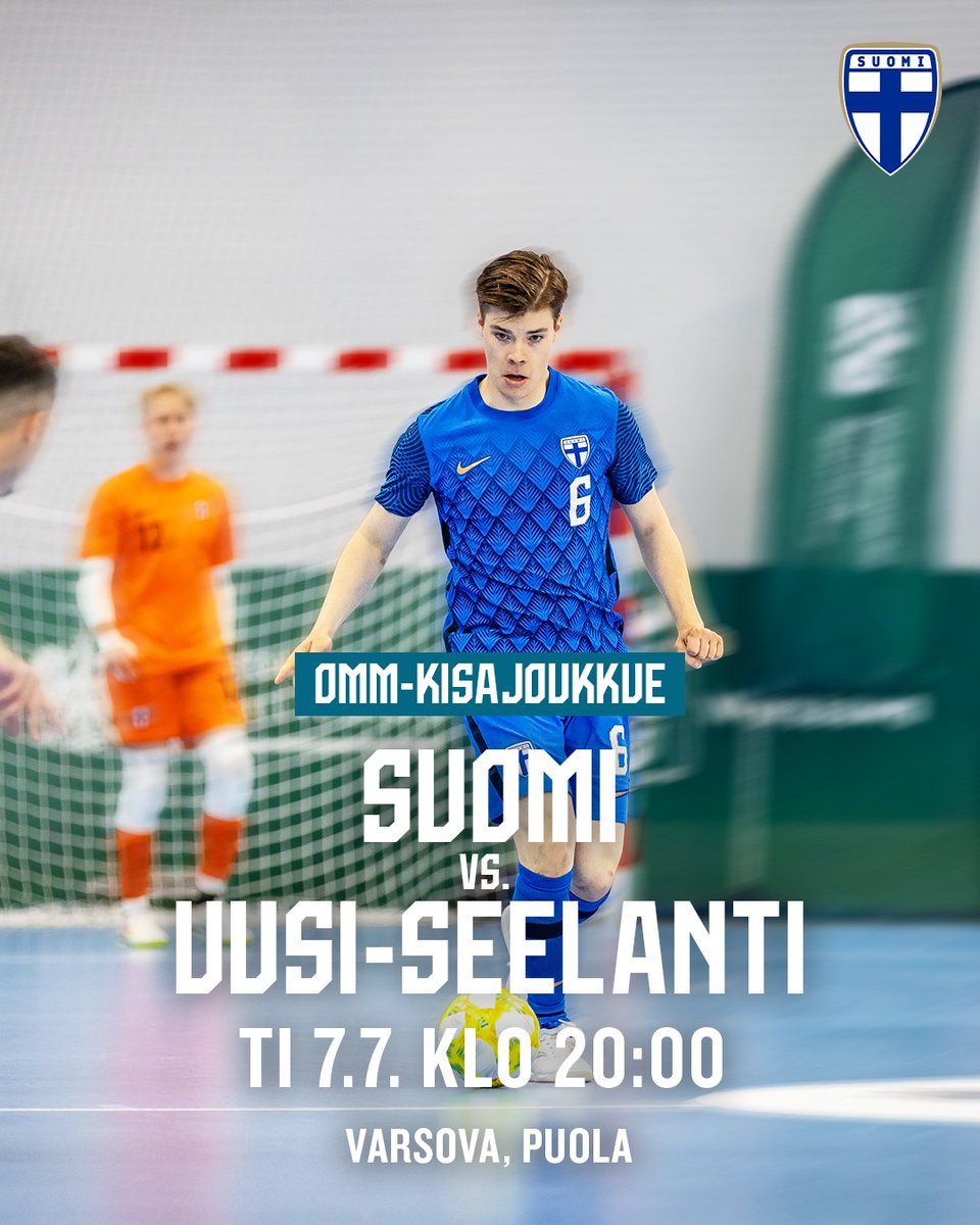 FutsalSuomi's tweet photo. Pelipäivä! 🥳

⚔️ Suomi–Uusi-Seelanti
🕗 20:00
📺 Ottelulähetys FISU:n Youtube-kanavalla.

#FutsalFi #MeOlemmeSuomi https://t.co/5KLYQkusLD