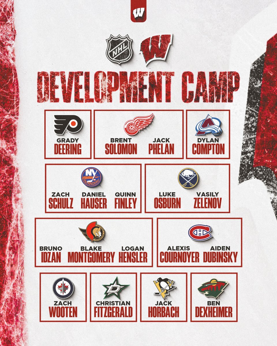 BadgerMHockey's tweet photo. Present, past and future Badgers got better, had some fun and bonded with potential future pro teammates. https://t.co/h224hQL7i5