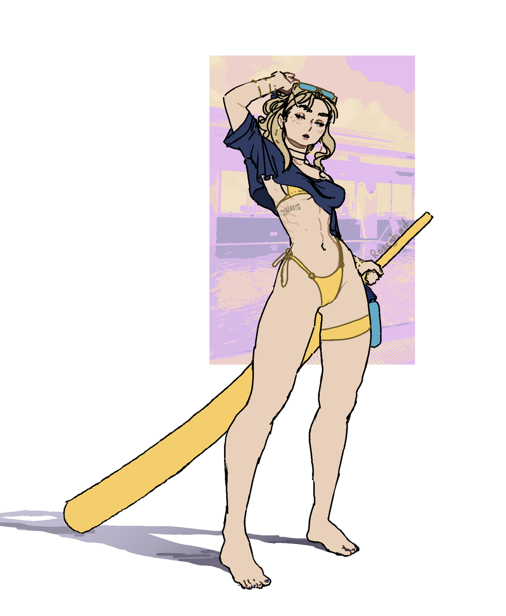 Roseghart's tweet photo. Pool party Magik - GTA 6 cover girl edition (SKETCH) https://t.co/ieGELDox00