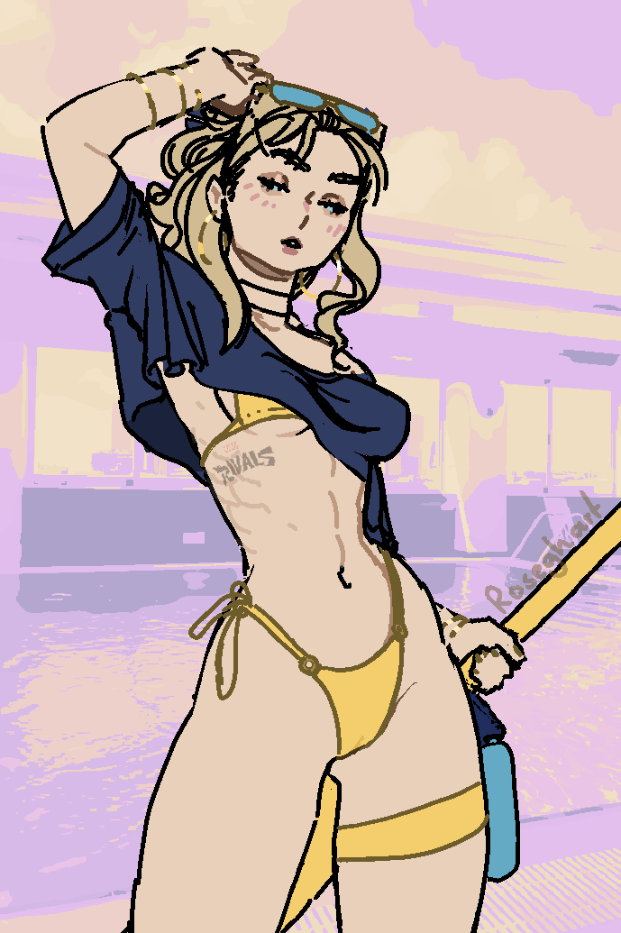 Roseghart's tweet photo. Pool party Magik - GTA 6 cover girl edition (SKETCH) https://t.co/ieGELDox00