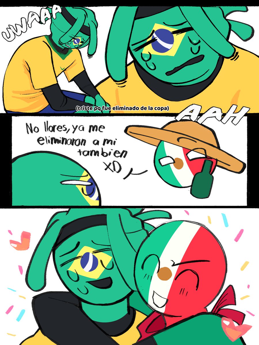 hormiganation's tweet photo. Se fueron el mismo día 🥹🫰
#mundial #brasil #mexico    #countryhumans https://t.co/zJbk4wNGup