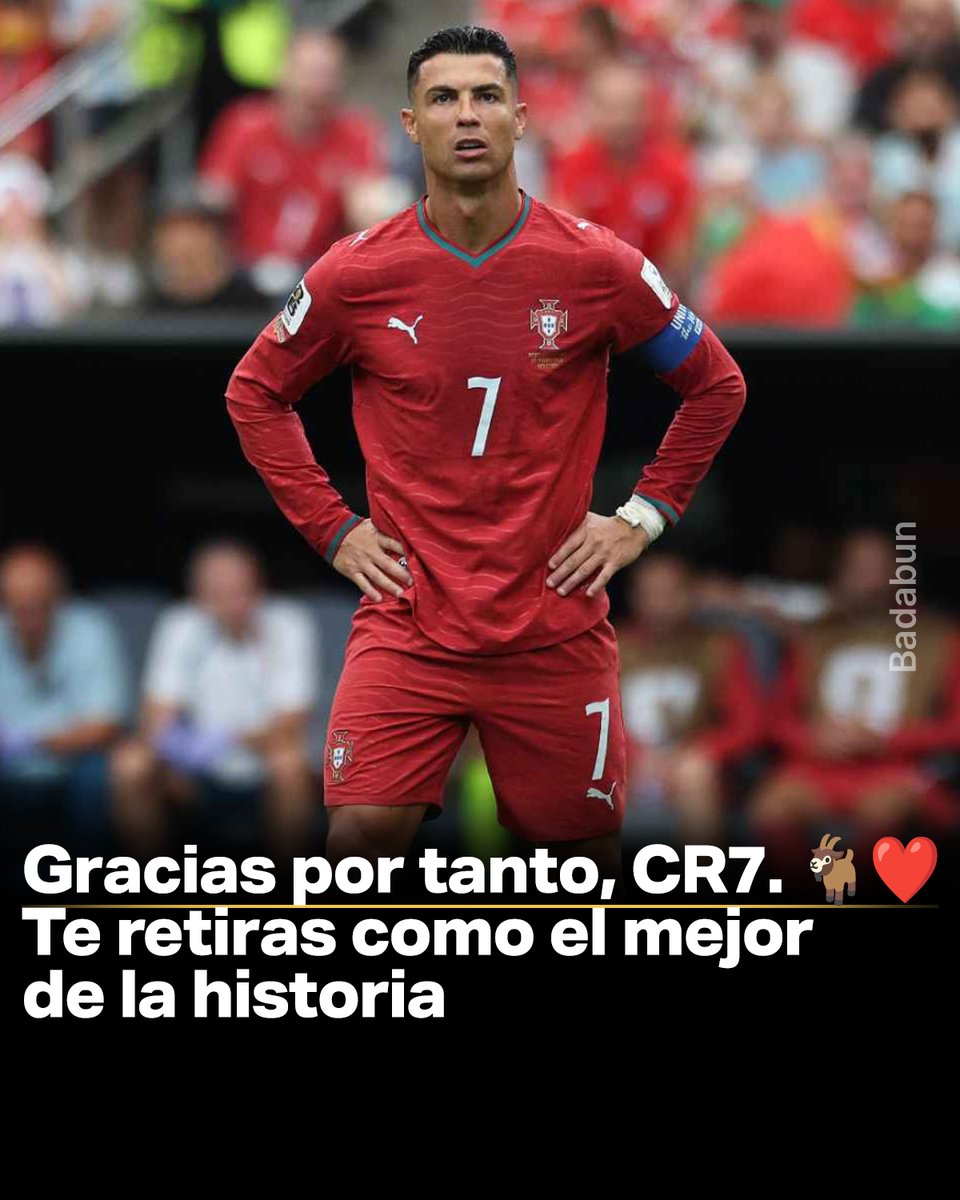 BadabunOficial's tweet photo. Gracias por tanto, CR7. 🐐❤️ Te retiras como el mejor de la historia. https://t.co/oRcKXiAEGi