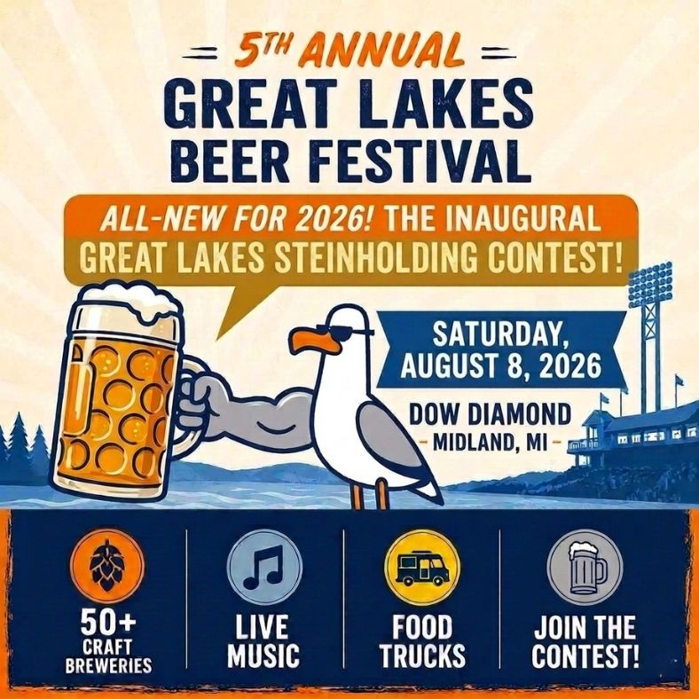 GrtLksBeerFest's tweet photo. Get ready to test your strength, Michigan! 🍺💪

The 5th Annual Great Lakes Beer Festival is returning to Dow Diamond on Saturday, August 8, 2026—and this year, we are raising the stakes!

Introducing the ALL-NEW Inaugural Great Lakes Steinholding Contest! Do you have what it takes to hoist a full stein longer than anyone else? No dropping, no spilling, no bending those elbows. Start training now to claim the ultimate title and ultimate bragging rights! Anyone can enter!

Come for the competition, stay for the ultimate summer festival experience:
🍺 50+ Craft Breweries serving up the region's best pours
🎵 Live Music keeping the energy high all day long!
🚚 Food Trucks serving up delicious local eats
⚾ On-Field Games and activities on the field!
📍 Where: Dow Diamond – Midland, MI
📅 When: Saturday, August 8, 2026

Tag your strongest friends below 👇 who think they can hold their beer!

#GLBF #mifestival #mibeer #micraftbeer #steinholding #dowdiamond #gogreatlakesbay
3m