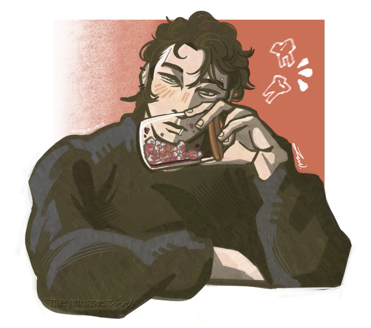 tineyincubus's tweet photo. #Artfight revenges for @cervusolis and @/autopsyjunky !! #artfight2026 #teamcomedy https://t.co/hAtpMHNbJ1