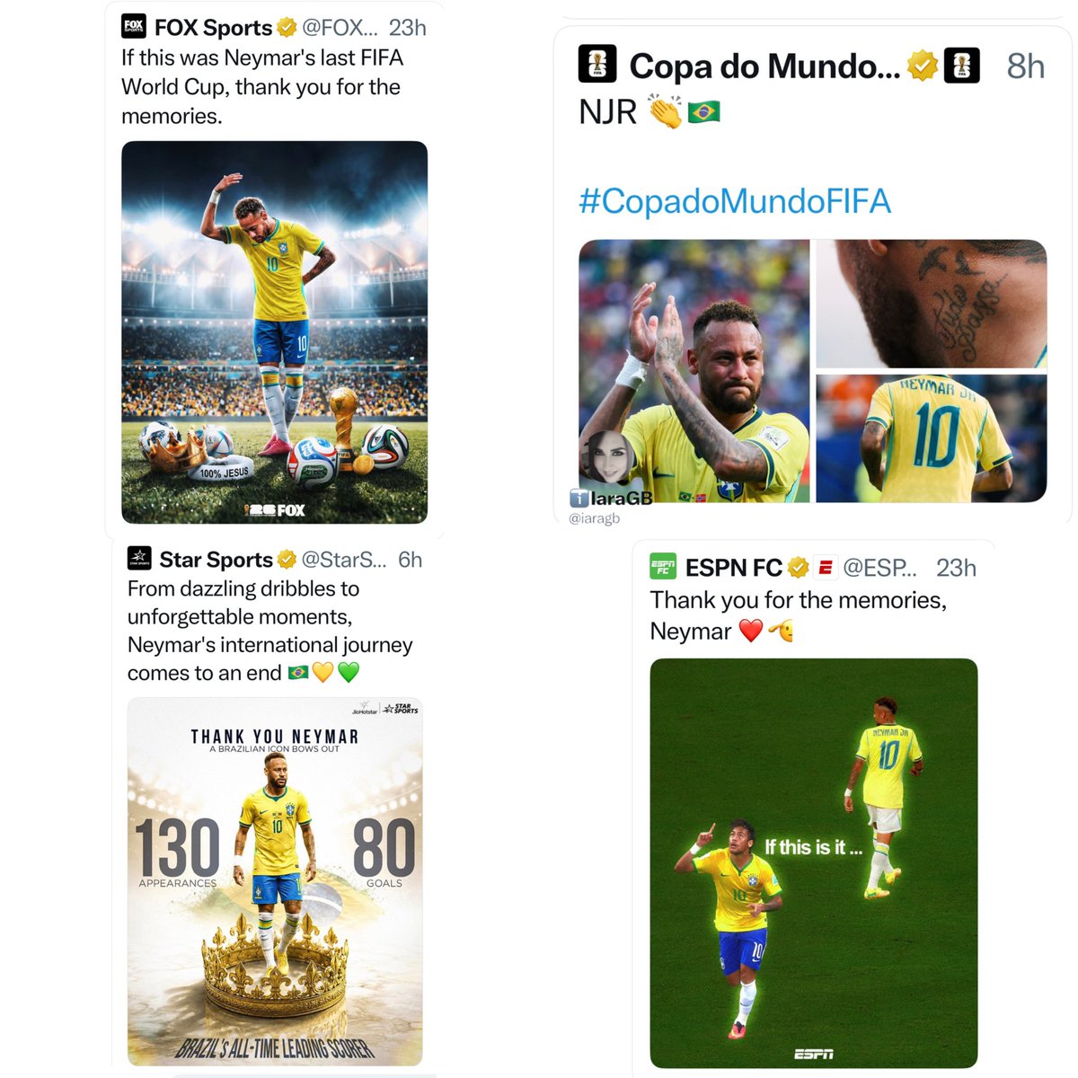 iaragb's tweet photo. Enquanto a imprensa internacional valoriza a história do @neymarjr, a imprensa brasileira não honra o jogador do seu próprio país. https://t.co/GWEK31h9fa