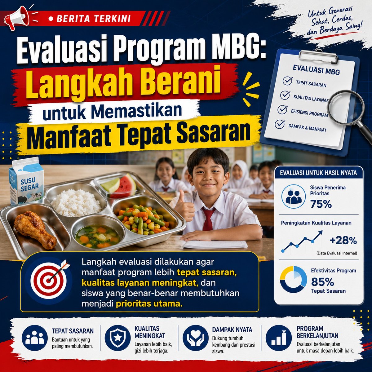 kfapas's tweet photo. Program MBG yang terus dievaluasi bawa dampak nyata ke ruang kelas #MakanBergiziGratis https://t.co/yCNkhqnIAi