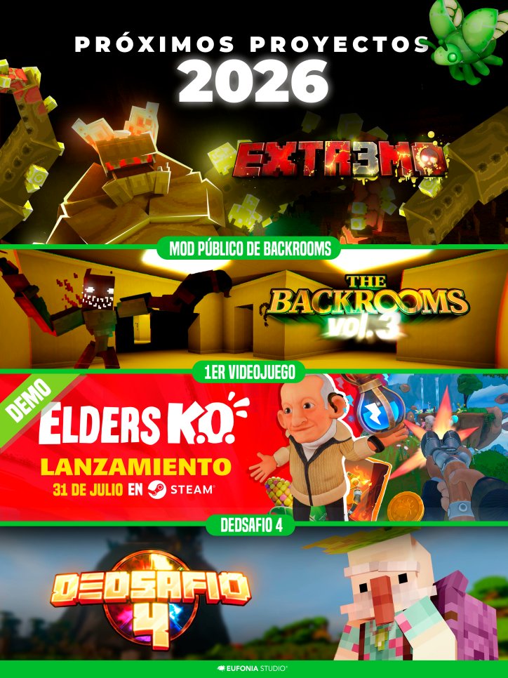 EufoniaClub's tweet photo. Terminó EXTREMO pero todavía tenemos muchos proyectos este 2026!🔥

🟡Backrooms Vol. 3 Evento & Mod público
🔴Elders K.O nuestro primer videojuego | 31 de Julio
🟢DEDSAFIO 4 | 21 de Septiembre