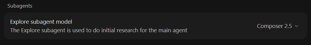nicobustelo__'s tweet photo. Aviso para los que usan subagents en @cursor_ai:

El subagent “Explore” podía estar corriendo Composer 2.5 Fast aunque tuvieras configurado Composer 2.5 normal.

Era un bug conocido del picker de subagents y ya está corregido.

Solo hace falta reiniciar Cursor completo y revisar:

Settings → Agents → Subagents → Explore → Composer 2.5 con Fast off