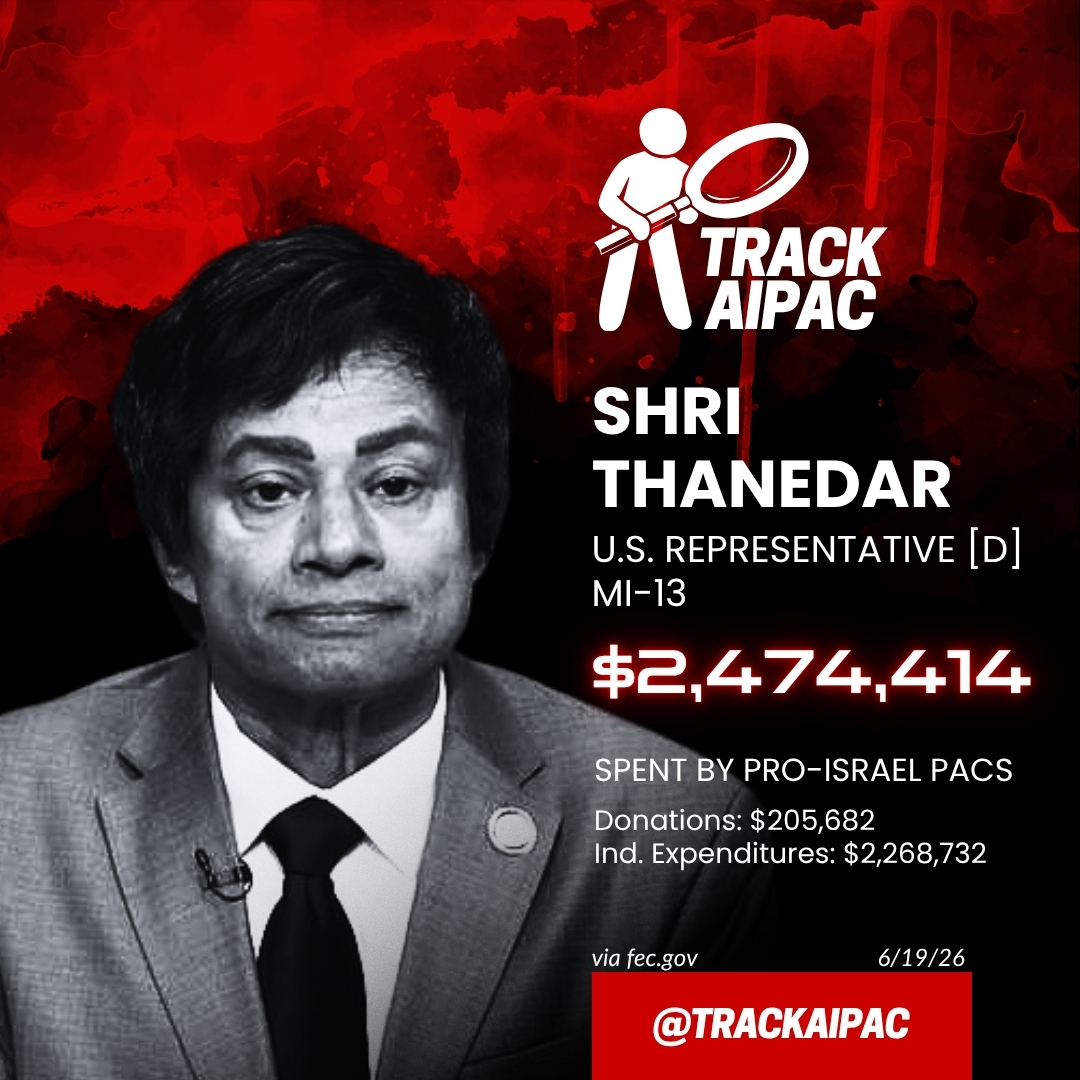 TrackAIPAC's tweet photo. Support @DonavanMI13 to unseat AIPAC's Shri Thanedar in #MI13! https://t.co/TkuGvJmGgO