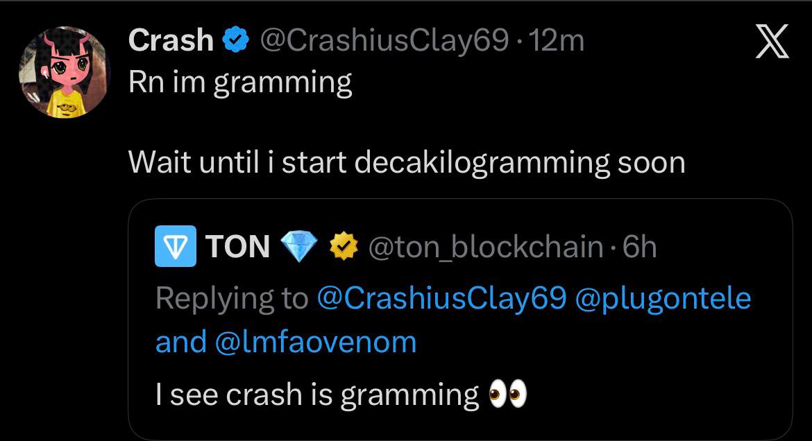 CaptainNFA's tweet photo. first it was TON itself that started the gramming meta 🤝

then @CrashiusClay69 joined.

now @JakeGagain has joined 🔥

one by one, people are discovering the simplest narrative in the ecosystem.

in time...

everyone will pledge fealty to the one true PvE narrative.

millions soon!