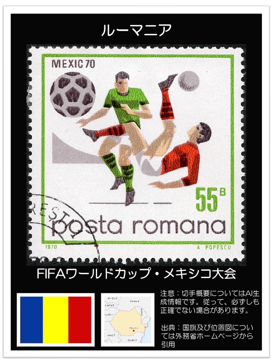 世界のサッカー切手コレクション 断捨離する前に思い出をデジタル化：外国の切手編 #ルーマニア