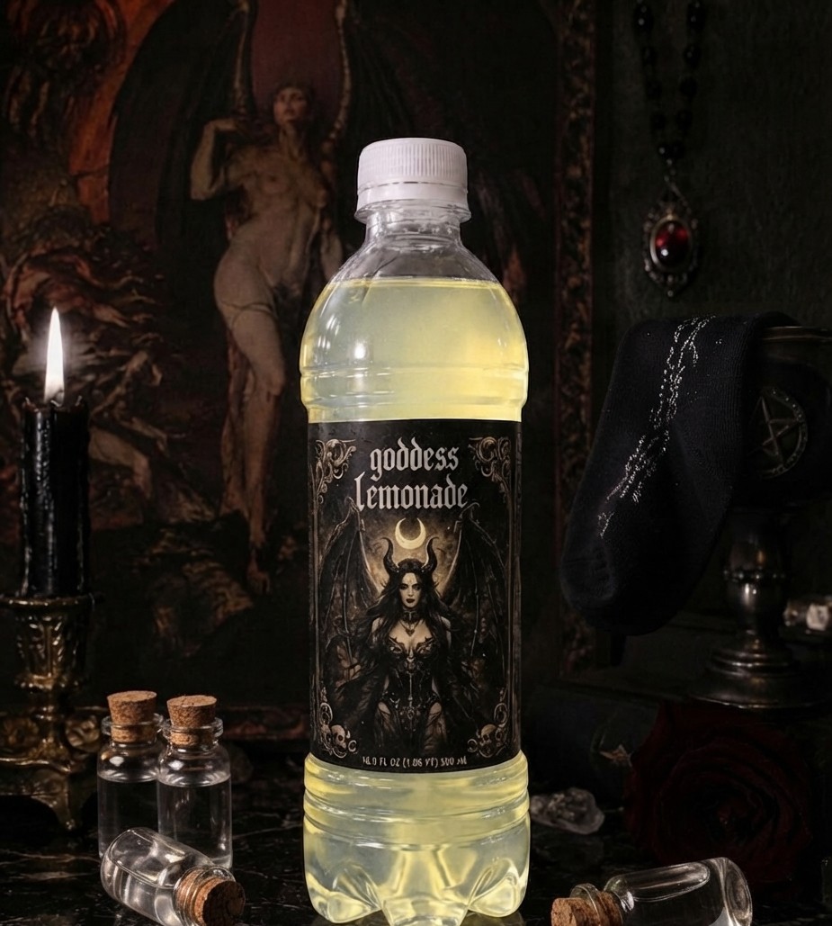 Unholymuse666's tweet photo. excited to announce I will be bringing back my unholy muse gift shop. Yes I do offer a few different things. Lemonade, spit, foot dust, jars of my ashtray empties, socks, and more. Also yes your lemonade actually has that beautiful collectors label. Collect them all and win! https://t.co/E1OOWyZU0P