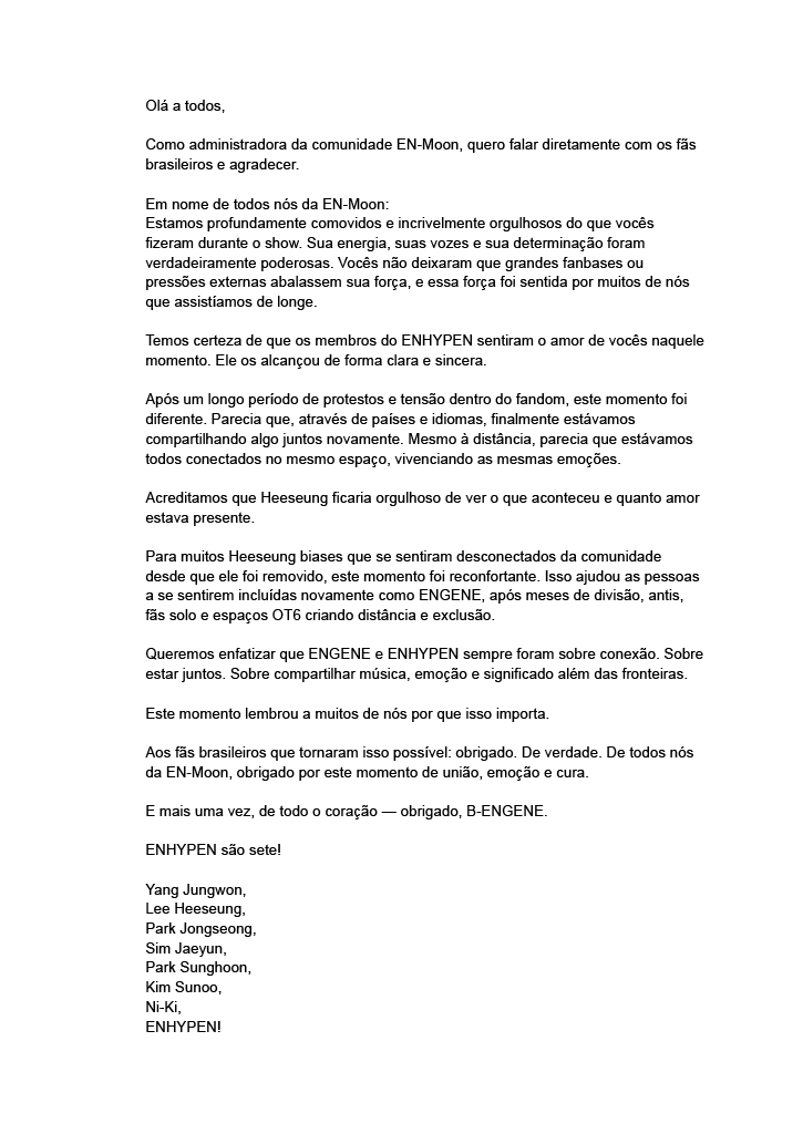 EN_MoonDiscord's tweet photo. TLDR: We at En-Moon want to thank brazilian Engene. we are a little late but we just wanted to take our time to really put our thoughts to word. Page 1 is portuguese, page 2 the same in english!

on that note:
shout out to @sunoon1y  for translating for us! https://t.co/UGCfokFm5U