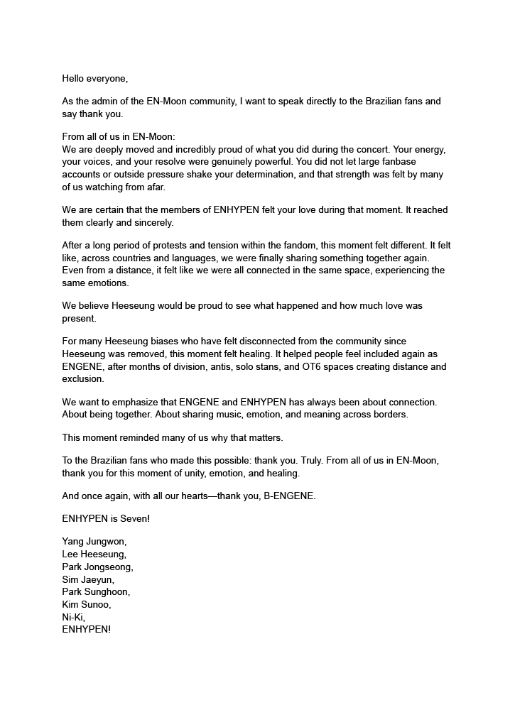 EN_MoonDiscord's tweet photo. TLDR: We at En-Moon want to thank brazilian Engene. we are a little late but we just wanted to take our time to really put our thoughts to word. Page 1 is portuguese, page 2 the same in english!

on that note:
shout out to @sunoon1y  for translating for us! https://t.co/UGCfokFm5U