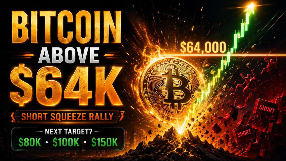 WealthClockBTC's tweet photo. 🚀💥 BITCOIN JUST SMASHED ABOVE $64,000!!! 

Brutal dip below $60K? COMPLETELY FORGOTTEN. 

Weak U.S. jobs data + the MOTHER of all short squeezes (hundreds of millions liquidated!) = the most violent weekend rally in months! 📈🔥

MicroStrategy trimming some? Irrelevant noise. 

Diamond-handed long-term holders + spot ETFs are STEPPING UP and ACCUMULATING like absolute legends! 💪

2026 horizon? BRIGHTER THAN THE SUN. New all-time highs are loading... 

What’s YOUR next target? $80K? $100K? $150K?! 

Drop it below 👇 Let’s hear it!

#Bitcoin #BTC #ToTheMoon #Crypto