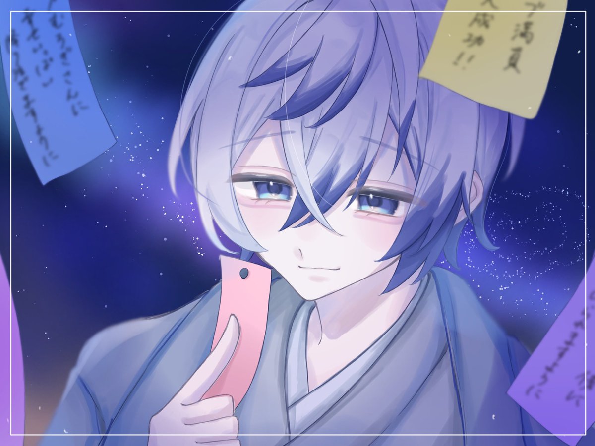 nnh91O_'s tweet photo. ねがいごとᴗ  ̫ ᴗ🎋⭐️💙 #かむろぎ展 https://t.co/UhKjtPgrEo