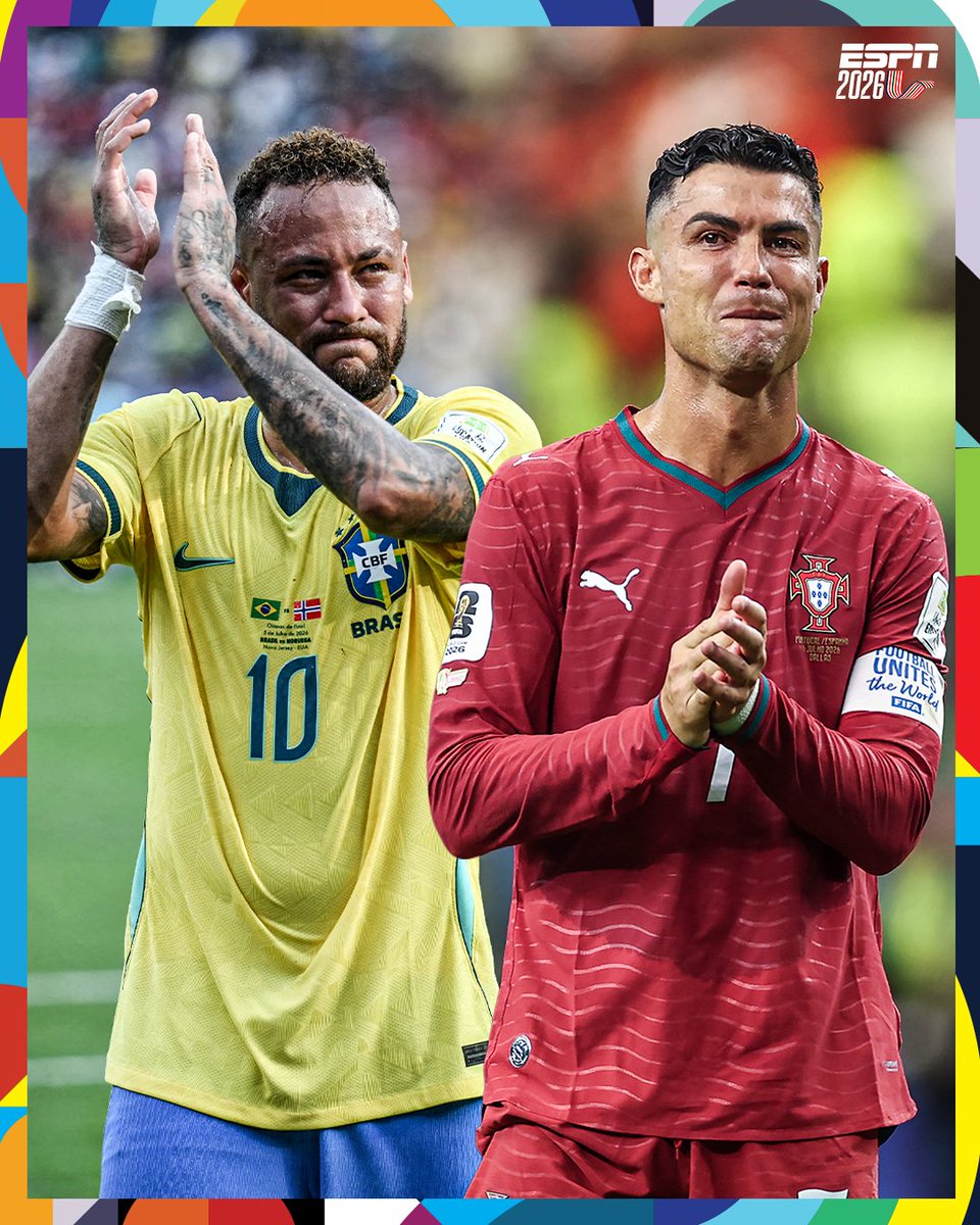 ESPNDeportes's tweet photo. Ayer Neymar, hoy Cristiano Ronaldo. 😞

Dos de las máximas estrellas que nos ha dado el fútbol en los últimos 15 años se despiden de su útlima Copa del Mundo en octavos de final y ambos sin poder conquistar título con su país. 🥺 https://t.co/UydV8ZaCyq