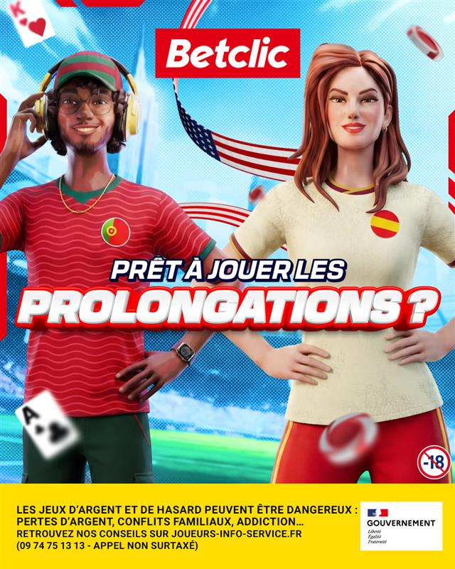 Betclic's tweet photo. L'Espagne les a évitées… mais toi, tu joues les prolongations ? 😏♠️

📲 RDV dès maintenant dans la rubrique Poker de ton app Betclic ! https://t.co/CYSM2soBE0