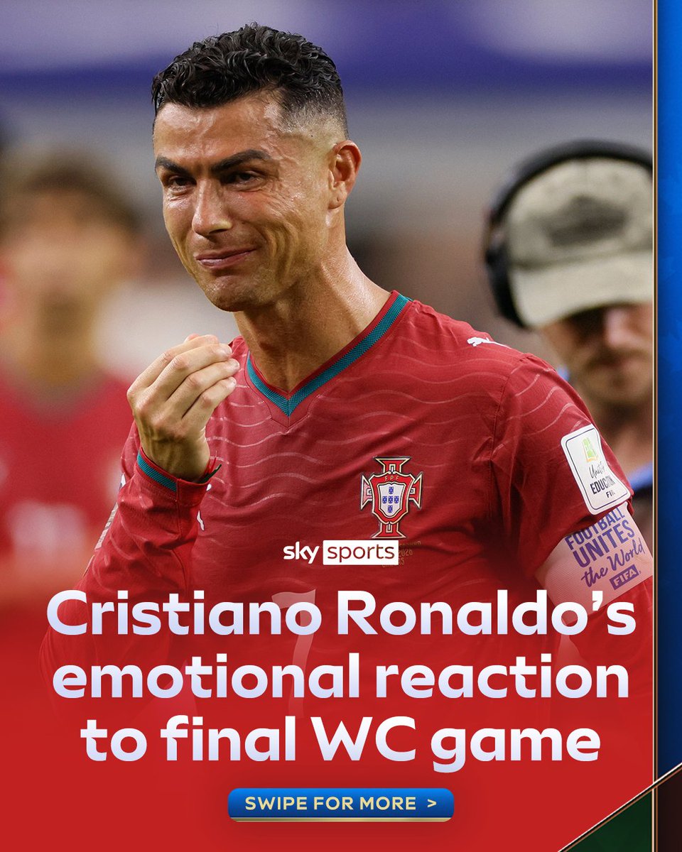 SkyFootball's tweet photo. The end of an era for Cristiano Ronaldo and Portugal at the World Cup 💔 https://t.co/5g8nAkNQFz
