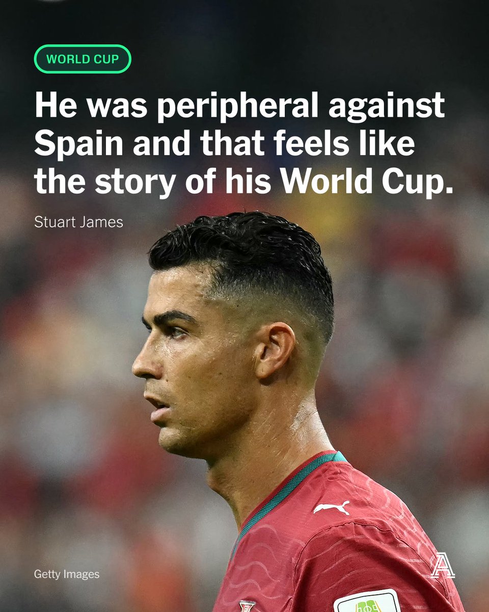 TheAthleticFC's tweet photo. The show is over.

Cristiano Ronaldo’s 2026 World Cup dream ended the way it started, with serious questions around whether this was a tournament too far for a man who looked what he is: a 41-year-old trying to push back the hands of time.

He became the first player to score in six World Cups, but there’s little else that will be recalled fondly about his presence in these finals. Two goals against Uzbekistan and a penalty against Croatia was as good as it got.

He was peripheral against Spain and that feels like the story of his World Cup.

🔗 https://t.co/MiIXNK0UI3