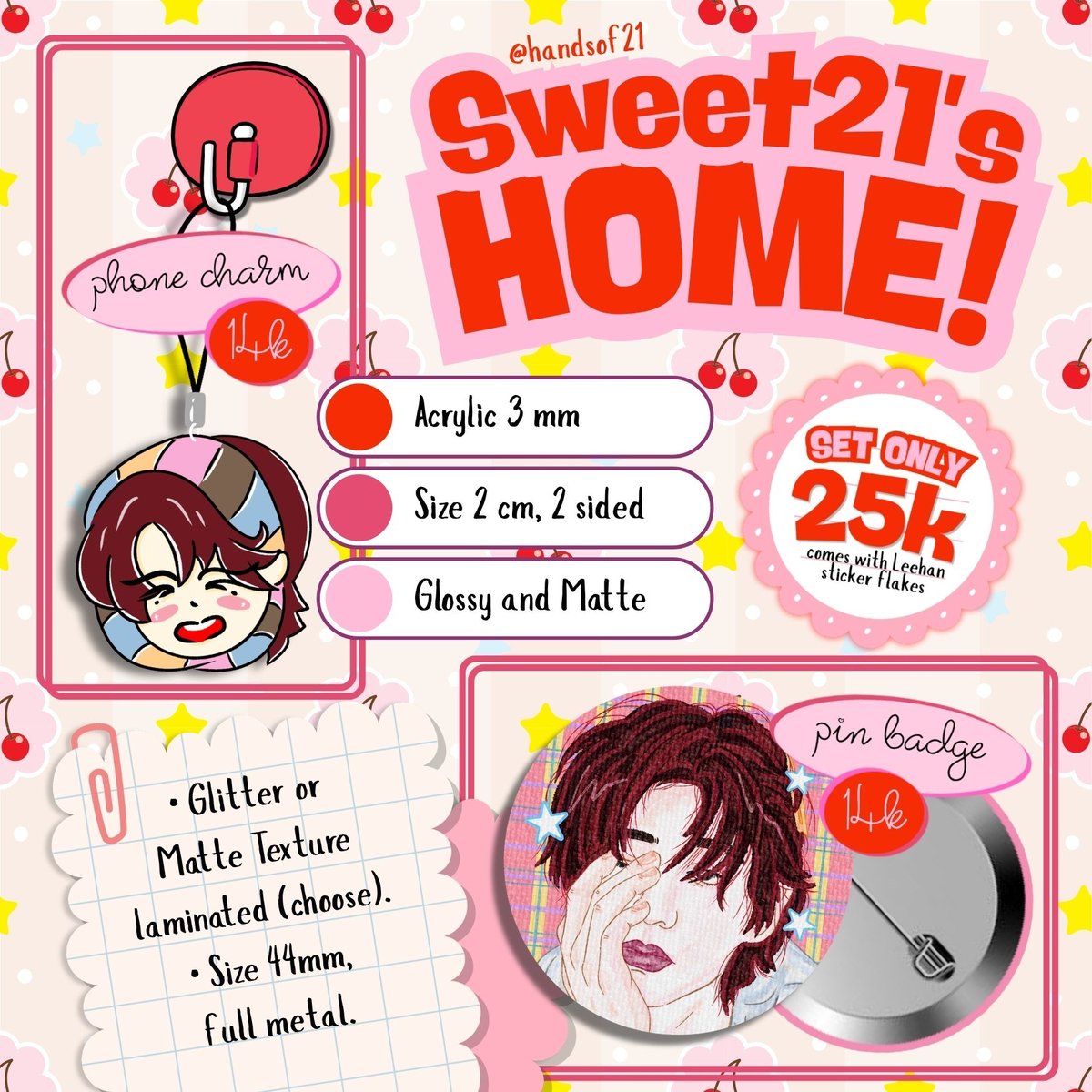 handsof21's tweet photo. Sweet04z HOME! (Taesan Leehan) 🏡
ㅡ fanmade kit series by @handsof21 

🍒 Phone Charm
🍒 Pin Badge
🍒 Sticker Flakes

🔗 https://t.co/9iDf1J8gic

Detail on pict
🚚 from Yogyakarta https://t.co/xm8ePCzPxS