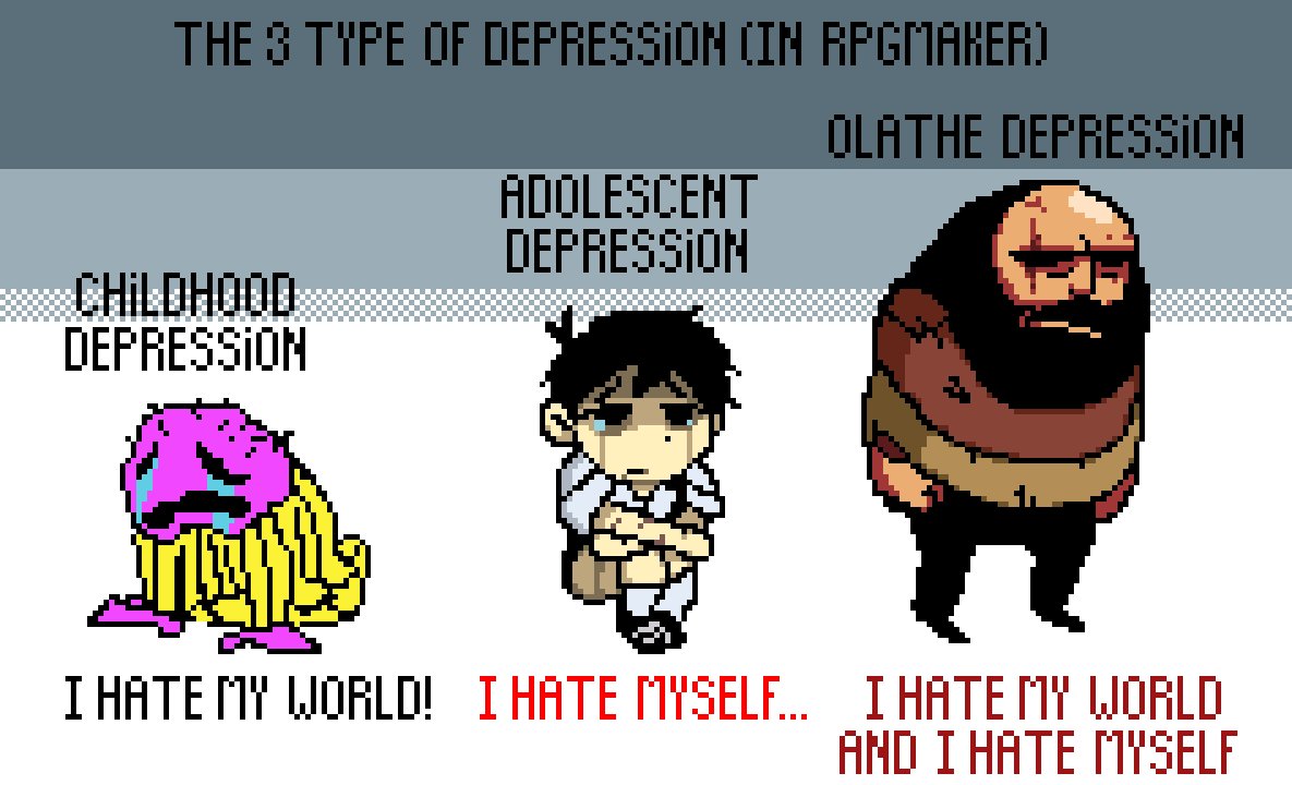 santigamer463x's tweet photo. Types of depression in Rpgmaker
#rpgmaker #spacefuneral #omori #lisarpg https://t.co/LWbBrbq5fK