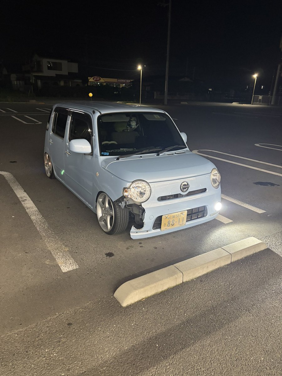 車を押す少年。 RT @jzx_rrr: 1メーターくらいのイノシシ道に転がってて車飛んだ
