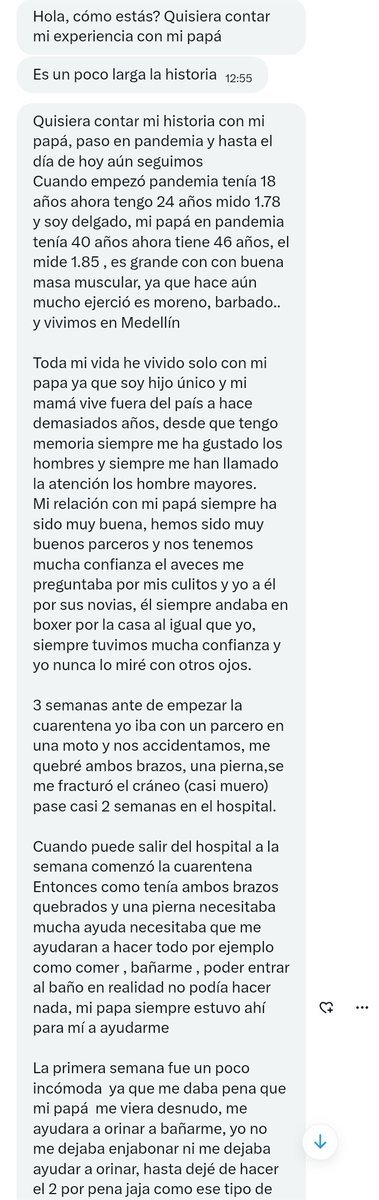 RelatosMedellin's tweet photo. Relato de incest, esta vez no son primos, ni tíos, un poco inusual pero se llega a dar. 🔥

Envíen sus relatos al DM.

#MorboMedellín #CruisingMedellín #Relatosgay
#Exhibicionismogay #VoyeurMedellín #PajerosMedellín https://t.co/b3dyXFKCR6