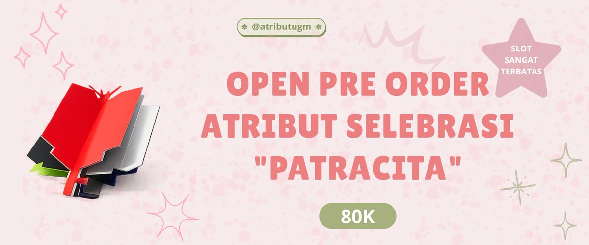 seeseashit0's tweet photo. 📢OPEN PRE-ORDER ATRIBUT SELEBRASI PIONIR UGM 2026📢
Kami membuka Pre-Order Patracita dengan bahan berkualitas dan pengerjaan yang rapi.
💰 Harga: Rp80.000
📲 Order: https://t.co/KH97469D8p…
📞 CP: https://t.co/Z6Hm4tgXo1
#pionirgadjahmada #PIONIRUGM2026 #atributpionir #ugm https://t.co/s28jeyZqPn