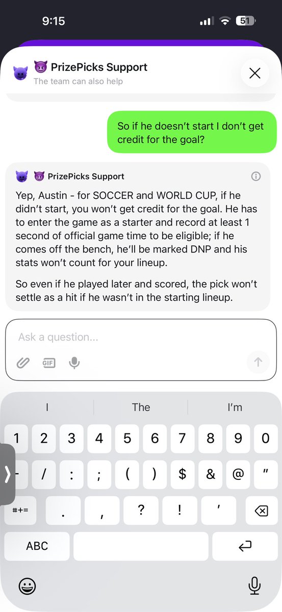 AsherandAustin's tweet photo. @oscarvanwolf @PrizePicks Doesn’t matter. He didn’t start. I got hosed too https://t.co/4DV3whfqHO