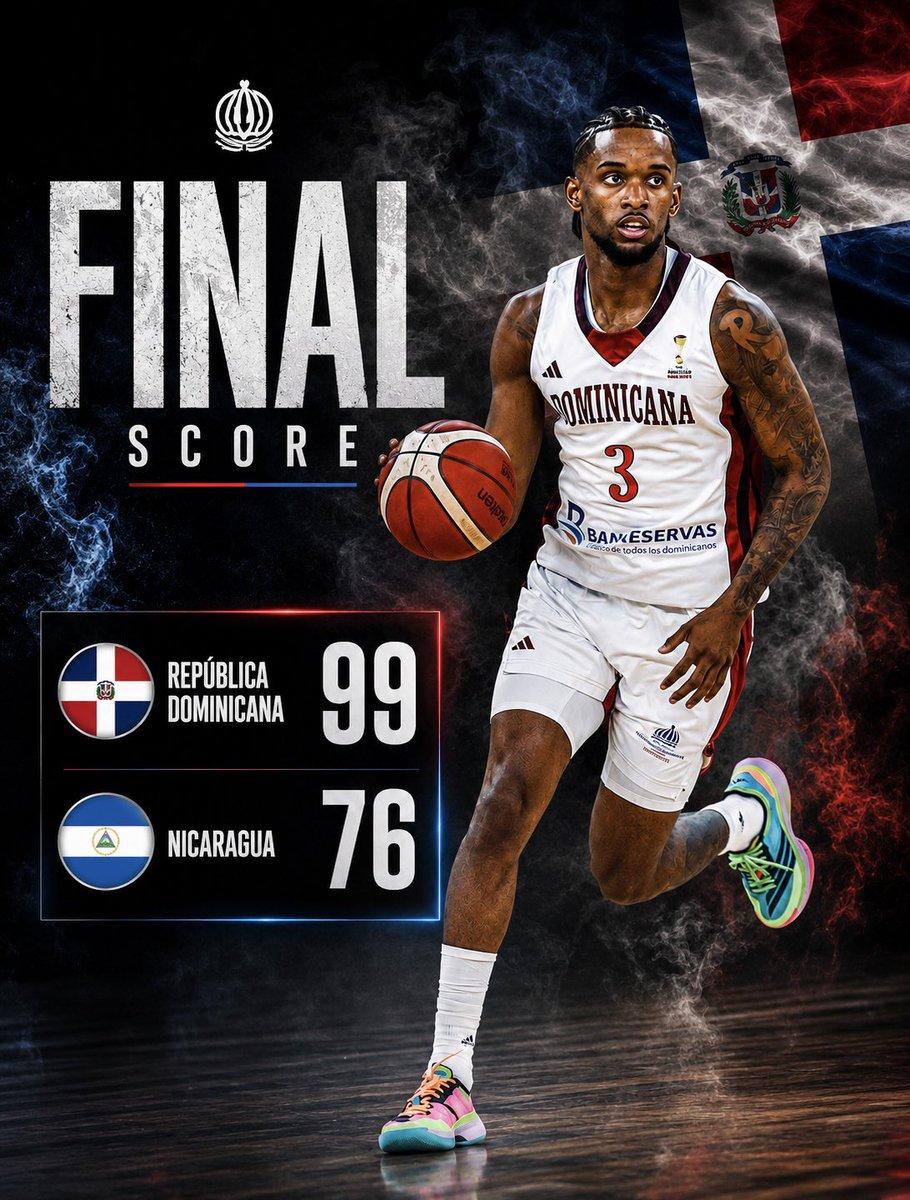 Rd_baloncesto's tweet photo. 🇩🇴 ¡GANÓ LA REPÚBLICA DOMINICANA! 🇩🇴🏀

¡Victoria para nuestra selección! ❤️🤍💙

Con carácter, intensidad y un gran trabajo colectivo, nuestros guerreros defendieron la casa y consiguieron un triunfo contundente para seguir firmes en el camino. 🇩🇴 https://t.co/LrekQaeG44