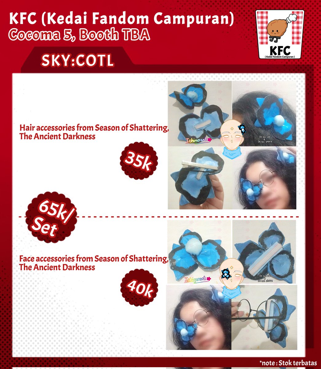 Ichiro_art's tweet photo. Merchandise Catalogue pt.1
for #cocoma5

Fandom: Sky:Cotl, Original
Updated soon: Identity V, Undertale

Bagi yang berminat, bisa chat Ichi langsung (⁠人⁠ ⁠•͈⁠ᴗ⁠•͈⁠)

Booth: KFC (Kedai Fandom Campuran), no : TBA 

Thank you for ❤️&amp;🔃
#cocoma #cocoma5catalogue #ichiroart https://t.co/Jo2aP3DkO2