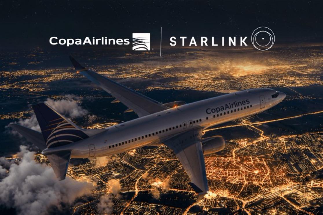 MarioNawfal's tweet photo. Starlink is coming to the skies over Latin America!

Copa Airlines just became the first carrier in the region to roll out Starlink on its entire Boeing 737 fleet.

No more slow, buffering airplane Wi-Fi, this is high-speed internet from takeoff to landing.

Rollout starts this month, full fleet by 2027.

Source: @XFreeze, @Starlink / Writer: Val