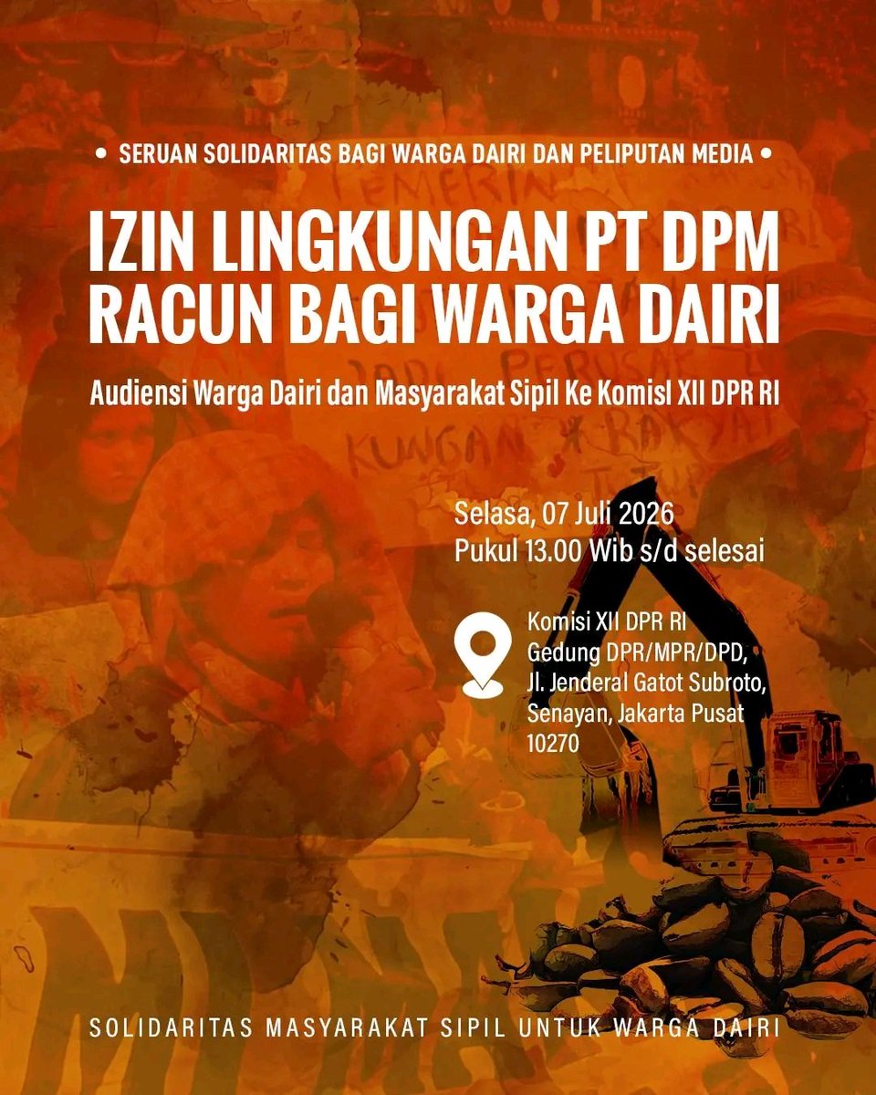 yimhood's tweet photo. 🚨🚨🚨
mohon dukungan temen teman, juga warga dairi yang di Jakarta dan teman jurnalis untuk peliputannya. https://t.co/PBuzTKl6aE