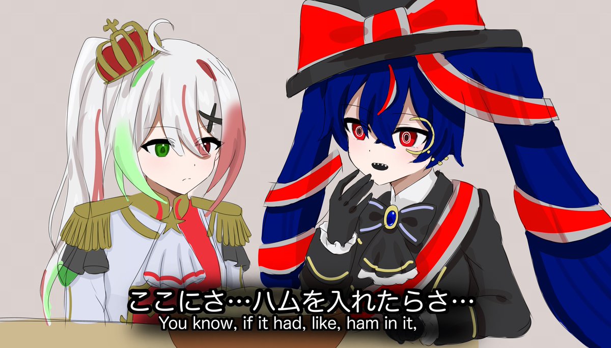 _SaltStrawberry's tweet photo. #国旗娘 
イタリアシェフにイギリスMCが一言 https://t.co/sNAkv2upsV