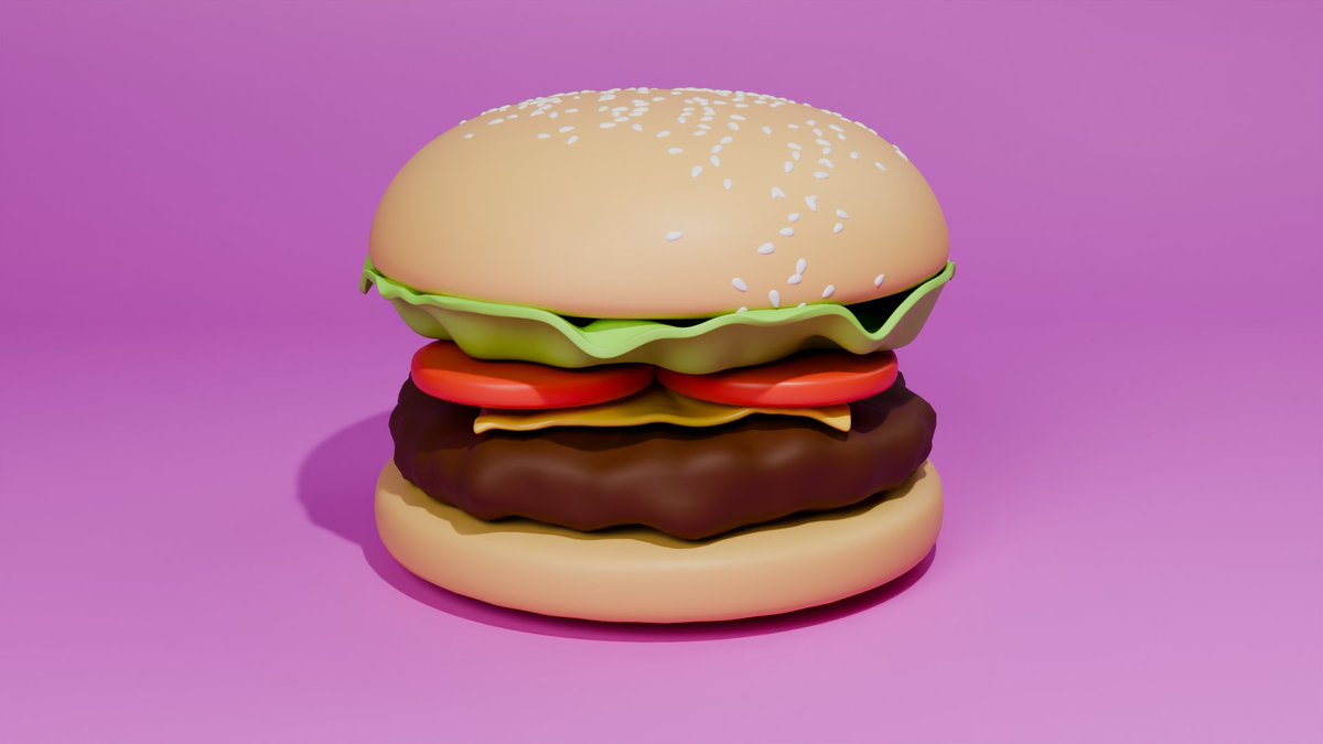 eritteakoma's tweet photo. Blender day2 ハンバーガー https://t.co/w3QD9ctOrN