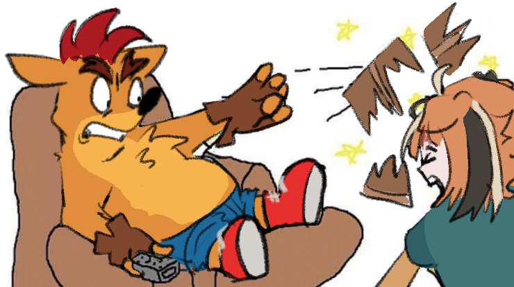 frizzbeagle's tweet photo. Playing Crash Bandicoot on stream has felt like this (I love the game so far) https://t.co/QlWVRD0629