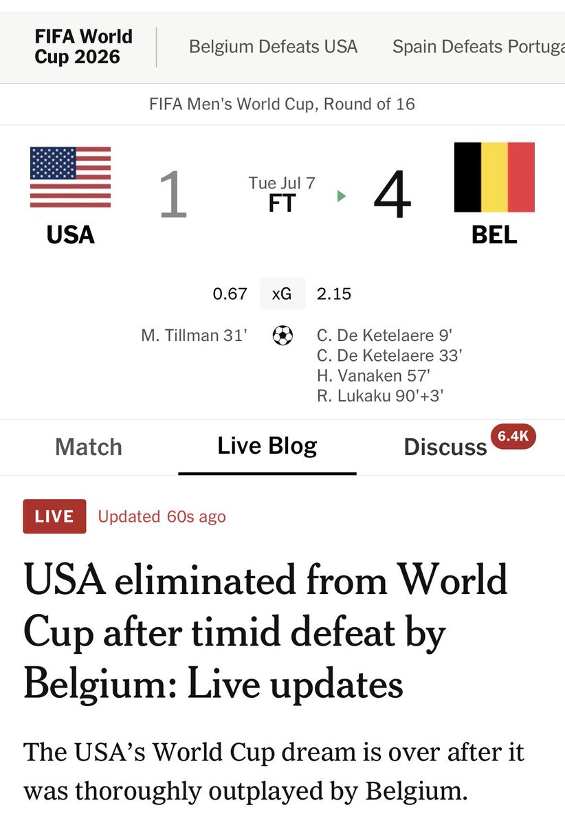 xandersmom's tweet photo. I can’t believe that orange jerk made me root for a country that I’m not fond of. But here we are. #Fifa #USxBEL #WorldCup https://t.co/F4JLqeKFCl