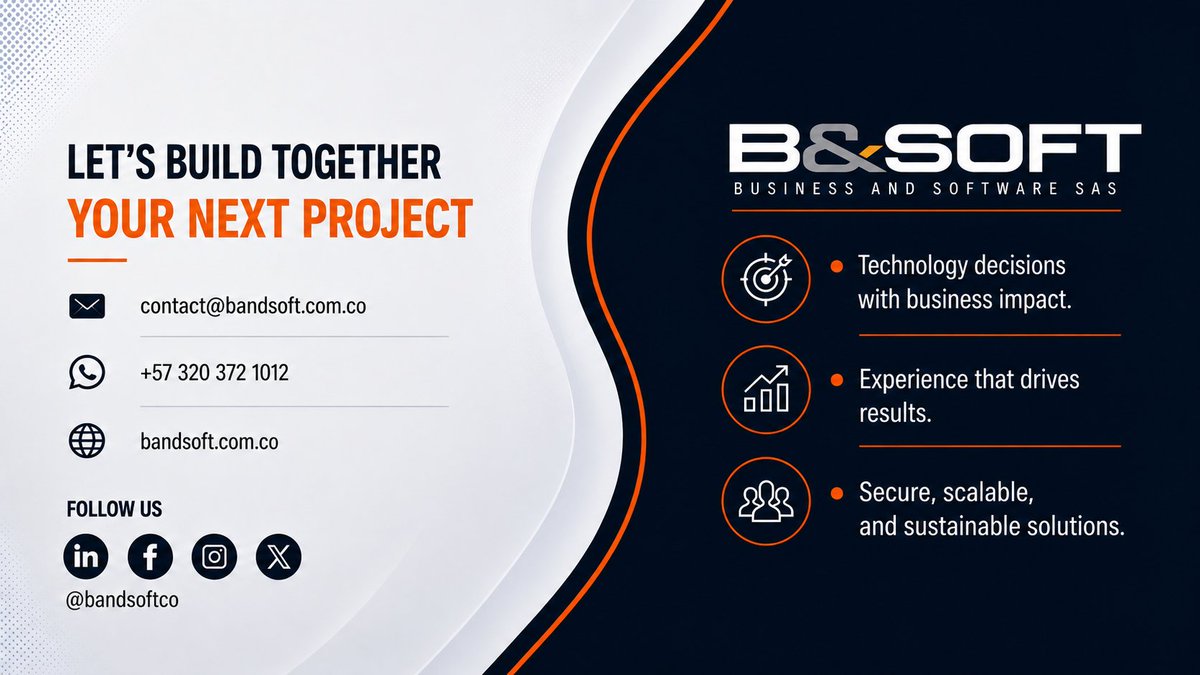 bandsoftco's tweet photo. Introducing B&amp;Soft's new brand identity and Business Profile.

At B&amp;Soft, we understand your business and build technology.

🏆 10 years helping organizations drive their technology evolution.

#Bandsoftco #SAP #SAPConsulting #EnterpriseTechnology #BusinessTechnology #SAPS4HANA https://t.co/Fr0lf0sdp0