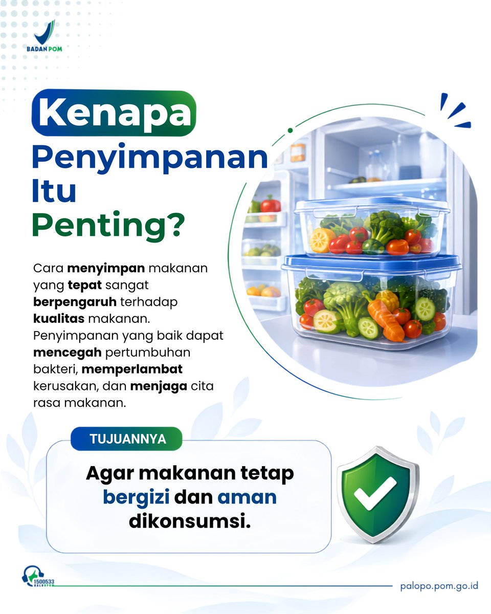 bpompalopo's tweet photo. TIPS MENYIMPAN MAKANAN AGAR AWET

Halo #SolataBPOM, menyimpan makanan dengan cara yang tepat bukan hanya membuatnya lebih awet, tetapi juga membantu menjaga kualitas, cita rasa, dan keamanannya. https://t.co/OxQ7SzRH0N