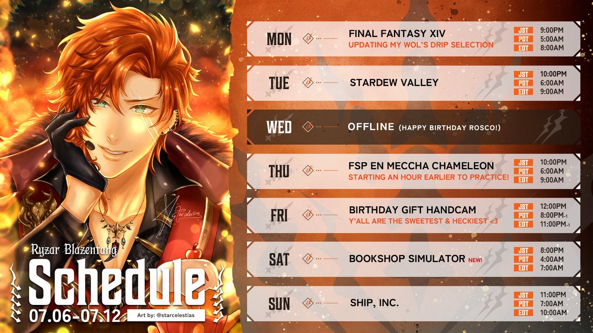 RyzarBlazenfang's tweet photo. 「 dinoboi weekly agenda 」
⬖ week 82 — july 6 to july 12 ⬗

back to our regularly scheduled dino activities. 🧁
hope i get to see you in the cupcake pile this week.

🎨 @/starcelestias
#RyzarBlazenfang #RyzarLIVE https://t.co/TKqUaae3QN