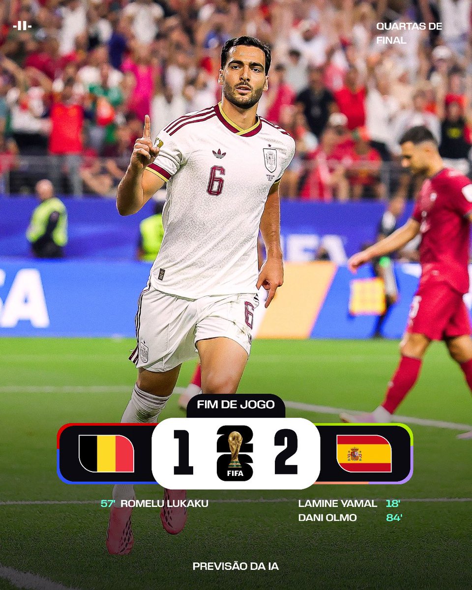 souefi_'s tweet photo. Pedi para a IA simular o jogo de Bélgica contra a Espanha e deu isso aí…

Lúcida? https://t.co/f9wGdTC5UI