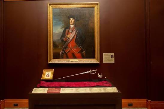 MattDickerson's tweet photo. In Young Washington, a dying General Braddock gave Washington his ceremonial sash. In real life, Washington kept the sash for the rest of his life, all through the Revolutionary War, through his presidency. It’s still on display in Mount Vernon today.

#YoungWashington now in theaters!