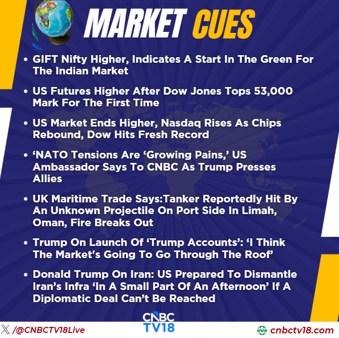 CNBCTV18Live's tweet photo. #MarketCues | Here's how the global market cues are placed this morning⏬

👉Oil Steady As Tanker Hit In Strait Of Hormuz Highlights Risks

Here's More👇 https://t.co/zqUqrX54oe