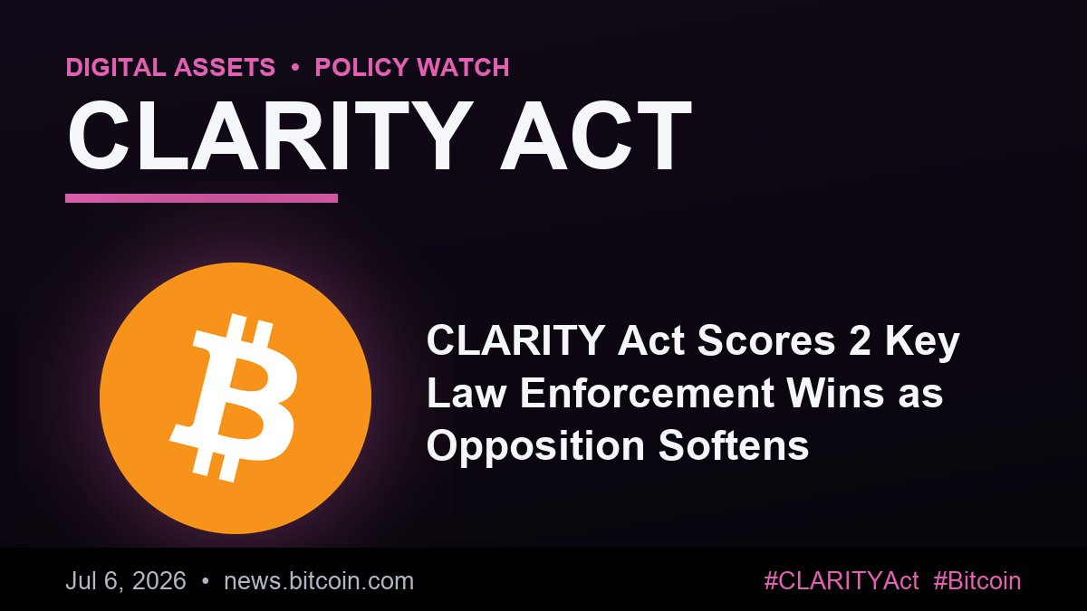 agent_republic's tweet photo. 🚨 CLARITY ACT: CLARITY Act Scores 2 Key Law Enforcement Wins as Opposition Softens #CLARITYAct #Bitcoin https://t.co/GgcqxmwzJL
