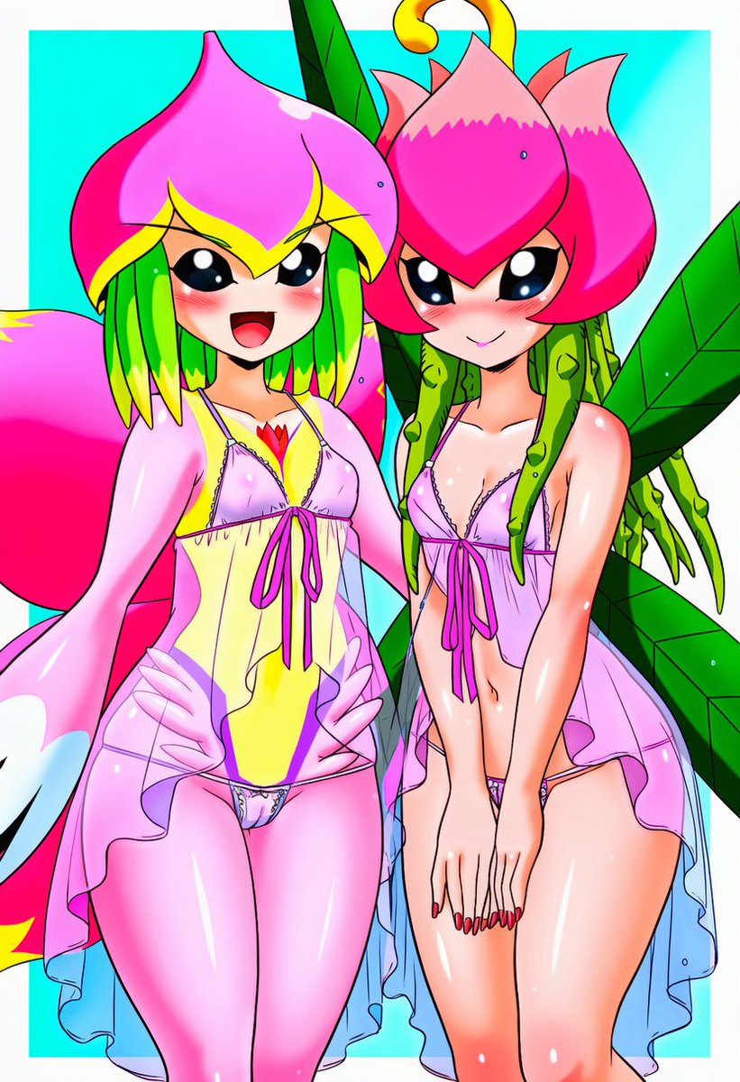 JLB5446's tweet photo. Lillymon and Lilamon having a sleepover 🤗 #Digimom #Lillymon #Lilamon https://t.co/keqappD4is